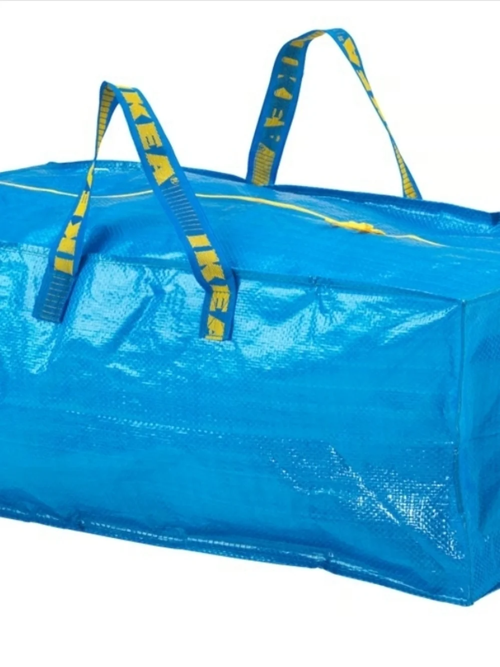 IKEA FRAKTA Large Blue Storage Bag with Yellow Zipper